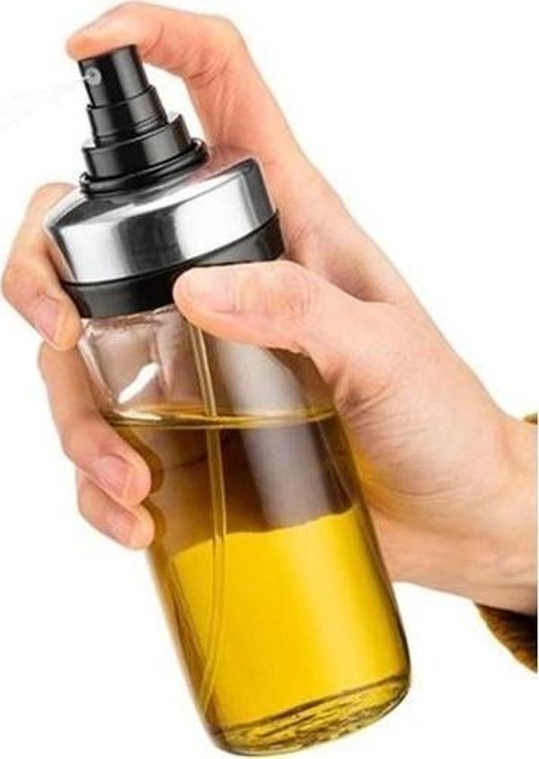 Cam Yağ Spreyi Yağ Püskürtücü Metal Sprey Yağlık Şişe 244 ML - Image 1