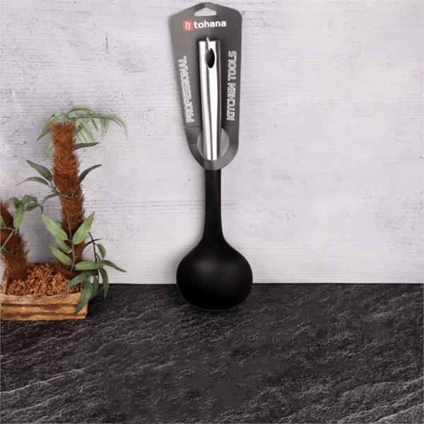 Hometarz Silikon Metal Saplı Kepçe Mutfak Kepçesi 31 cm - Image 1