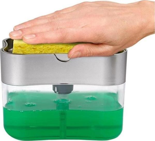 Hometarz Sıvı Sabun Hazneli Bulaşık Süngeri Sıvı Sabun Dispenseri  - Image 1