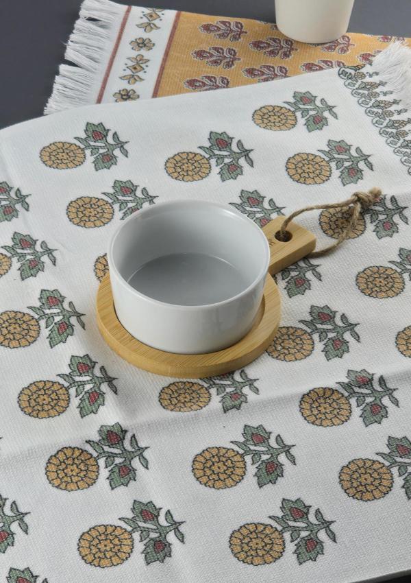 Porselen Sosluk - Bambu Altlıklı Reçellik, Lokumluk, Kahvaltılık Kase - 100 ML - Image 1