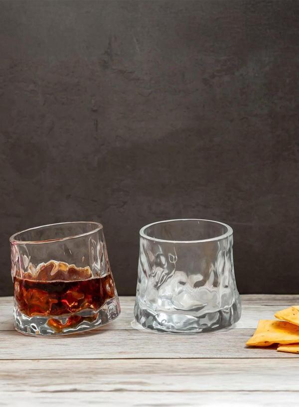 Stone 2li Karıştırıcı Kokteyl Bardağı - Meşrubat Bardak Takımı - Dönme Mekanizmalı- 160 ML - Image 1