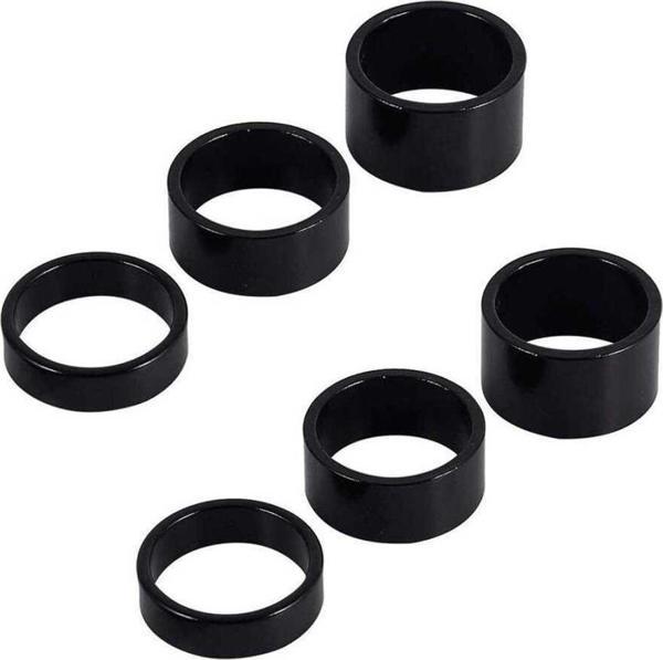 Bisiklet Furş Spacer 6'lı Paket (3/5/8/10/15/20mm) Siyah Furş Takımı Yüzüğü Gidon - Image 1