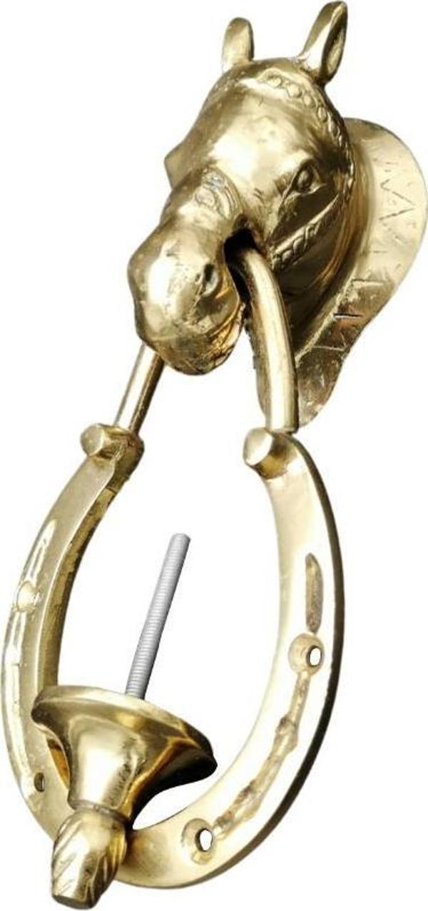 At Başlı Kapı Tokmağı Pirinç Döküm Dekoratif Kapı Taktağı  - Image 1