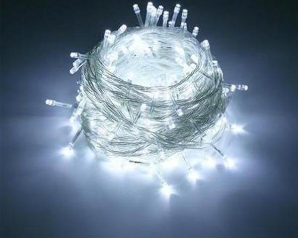 Dekor Lambası Beyaz 8 Fonksiyonlu 100 Ledli Spot Beyaz Işık 10 Metre 8 Fonksiyonlu Şık Led Lamba - Image 1