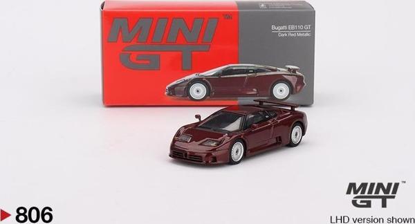Mini Gt Bugatti EB110 GT Dark Red Metallic 806 - Image 1