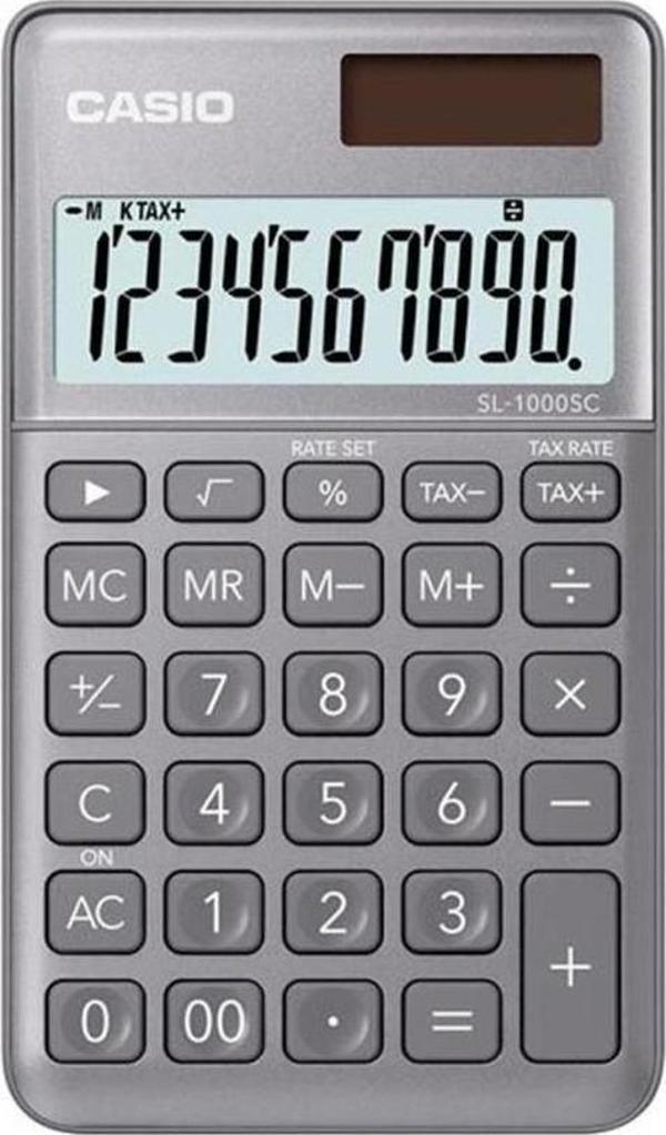 Casio Sl-1000Sc-Gy Cep Tipi 10 Hane Gri Hesap Makinesi - Image 1