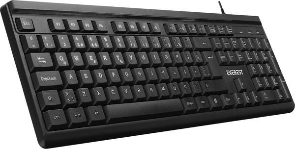 Everest Kb-741Q Siyah-Gri Usb 2 Metre Bakır Kablolu Usb Q Klavye - Image 1