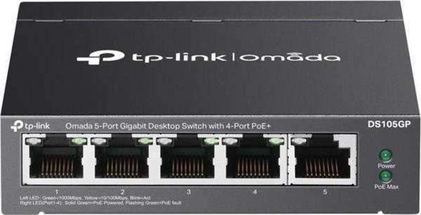 Tp-Link Omada Ds105Gp 5 Port 10-100-1000 Poe+ Switch Çelik Kasa Rack Mount - Image 1