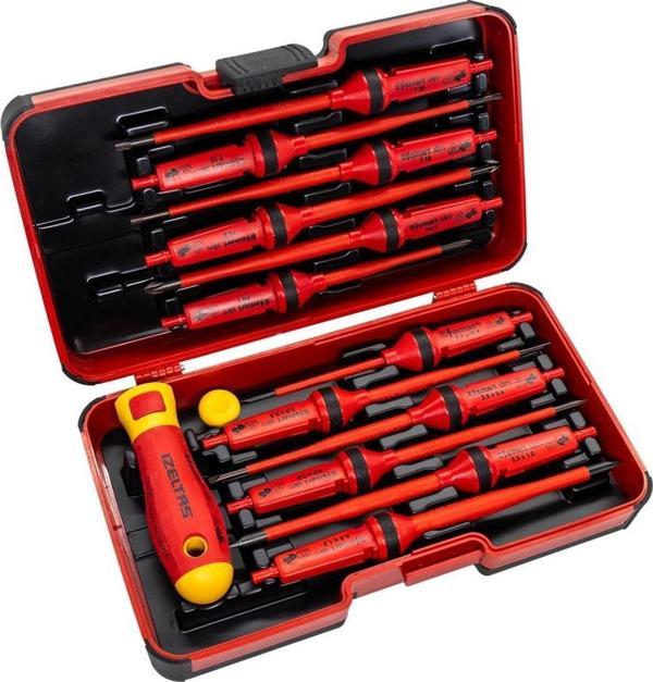 İzeltaş 14000005342 İzoleli 1000V Elektro Slim Tornavida Seti 14 Parça - Image 1