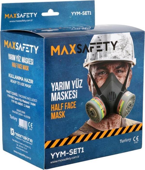 Max-Safety  YYM-SET1 - YYM-100 Yarım Yüz Maskesi + YYF-110 ABEK1 Filtre - Image 1