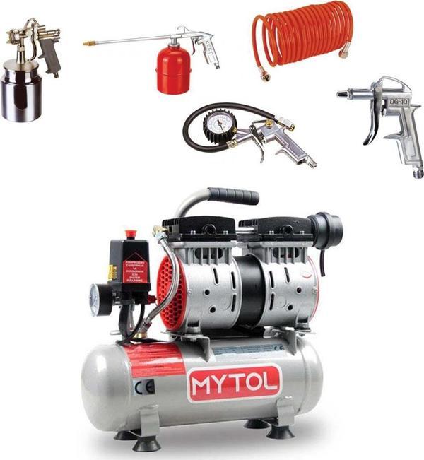 Mytol EWS06 Sessiz Yağsız Hava Kompresörü 6 Litre + 5 Parça Havalı Set - Image 1