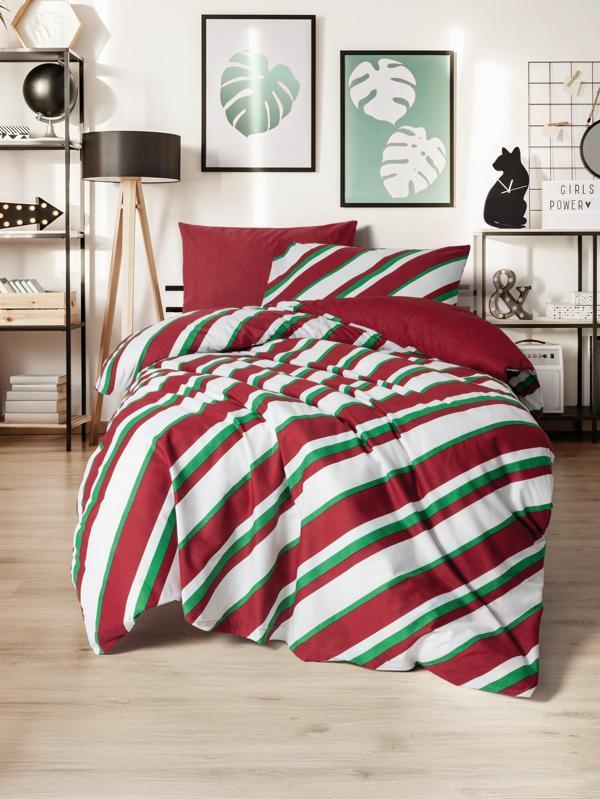 Cozy Home Festive Tek Kişilik Lastikli Çarşaflı Nevresim Takımı Merry Kırmızı - Image 1