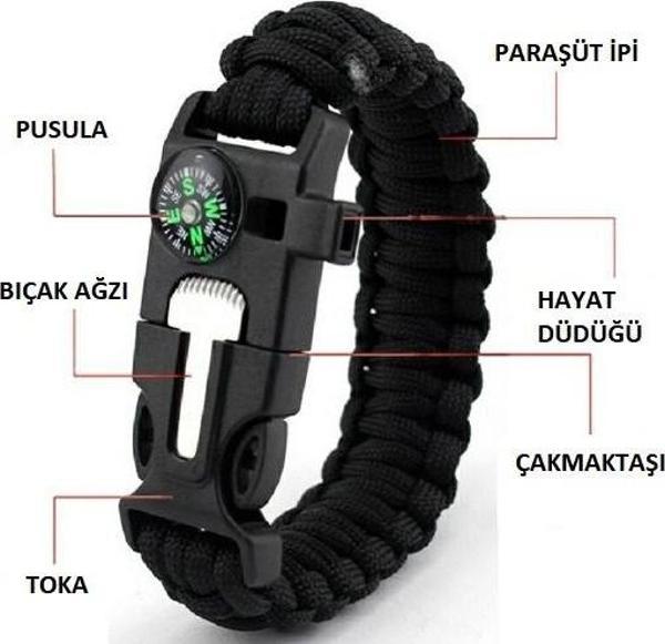 Survival Kamp Bileklik  Düdük Çok Amaçlı - Image 1