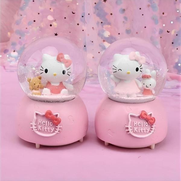 Hello Kitty Işıklı Müzikli Kar Küresi Orta Boy Alk3117 - Image 1