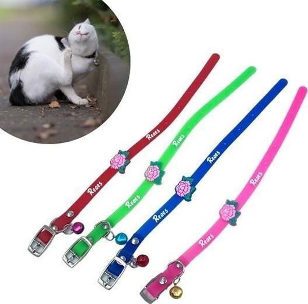 Çıngıraklı Zilli Sevimli Renkli Slikon Kedi Köpek Boyun Tasması - Image 1