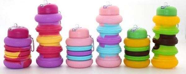 Katlanabilir Portatif Silikon Su Şişesi 500 Ml Alk3138 - Image 1