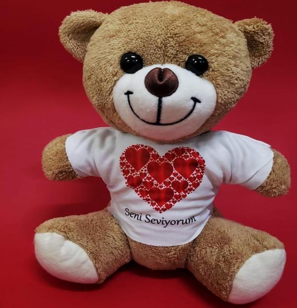 Love Tişörtlü Peluş Ayıcık - Image 1