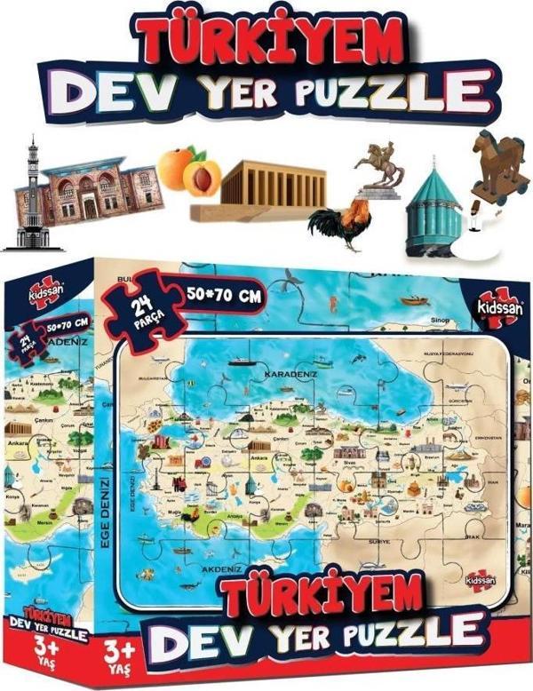 Kidsan Türkiyem Dev Yer Puzzle - Image 1