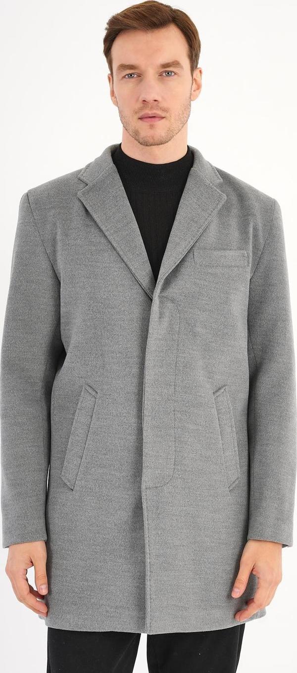 Chill Gri Erkek Kaşe Kaban - Image 1