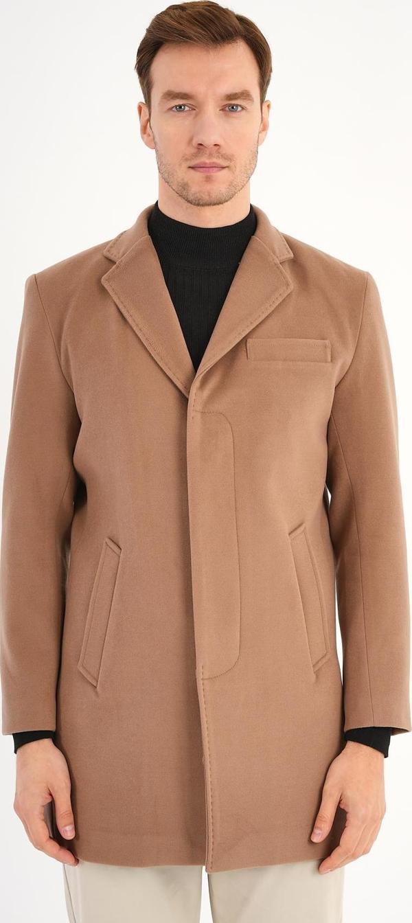 Chill Bej Erkek Kaşe Kaban - Image 1