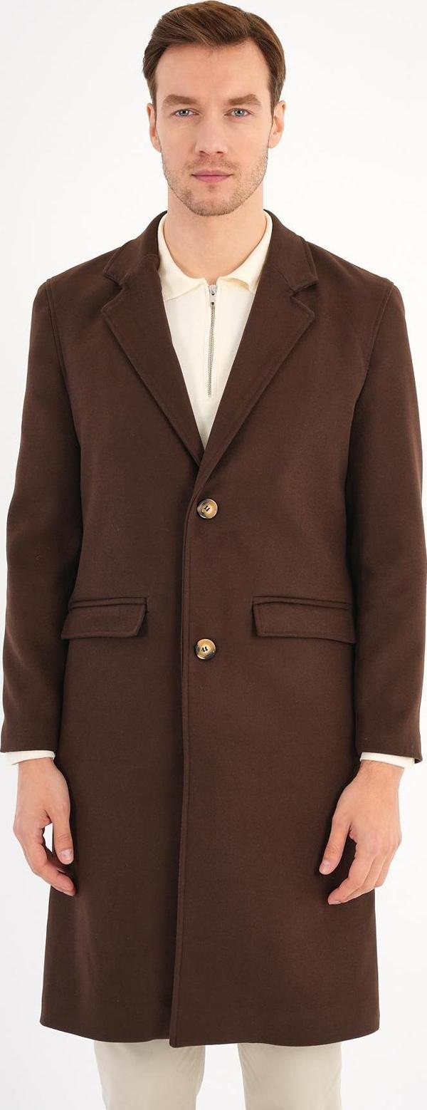 Nordic Kahverengi  Erkek Kaşe Kaban - Image 1