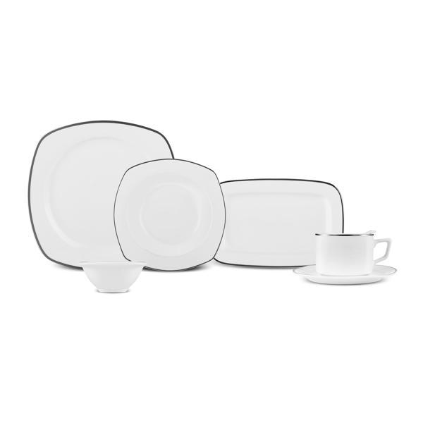 Karaca Elegance Bone Nicola 32 Parça 6 Kişilik Kahvaltı Takımı Platin - Image 1