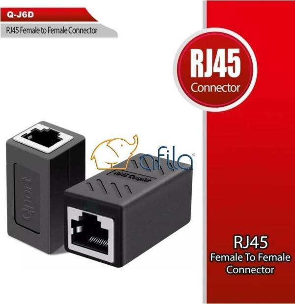 Qport Q-j6d Cat6 Rj45 Dişi Dişi Ara Konnektör (Birleştirici Aparat) - Image 1