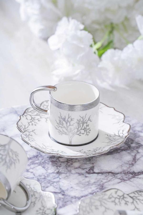 Acar Kıeran Silver 6 Kişilik Kahve Fincanı Takımı HXF-06801 - Image 1