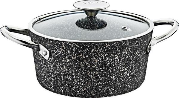 Oms 3116 Granit 20 cm Derin Tencere Siyah İndüksiyonlu - Image 1