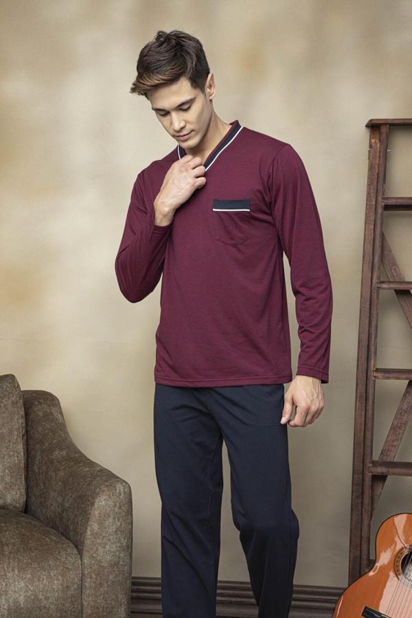 Kly 7105 Erkek V Yaka Pijama Takımı - Image 1