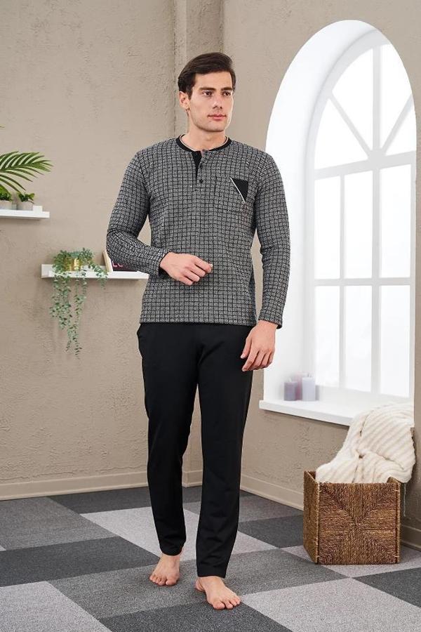 Pjs 23709 Erkek Patlı Jakarlı Pijama Takım - Image 1