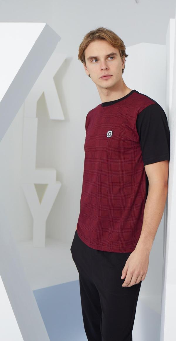 Kly 2117 Erkek Kısa Kollu 0 Yaka Pijama Takım - Image 1