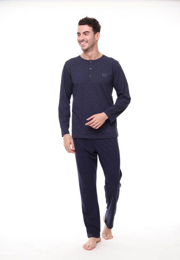 Pijadore 1410 Büyük Beden Erkek Uzun Kollu Pijama Takım - Image 1