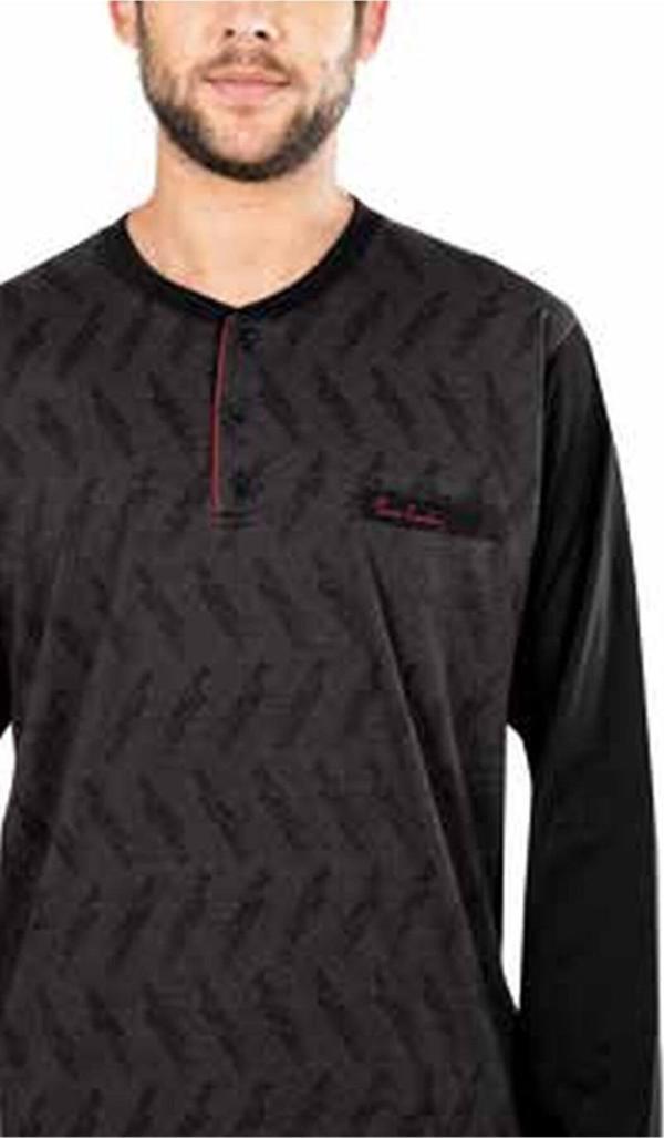 Pierre Cardin 5471 Erkek Uzun Kollu Jakarlı Pijama Takımı - Image 1