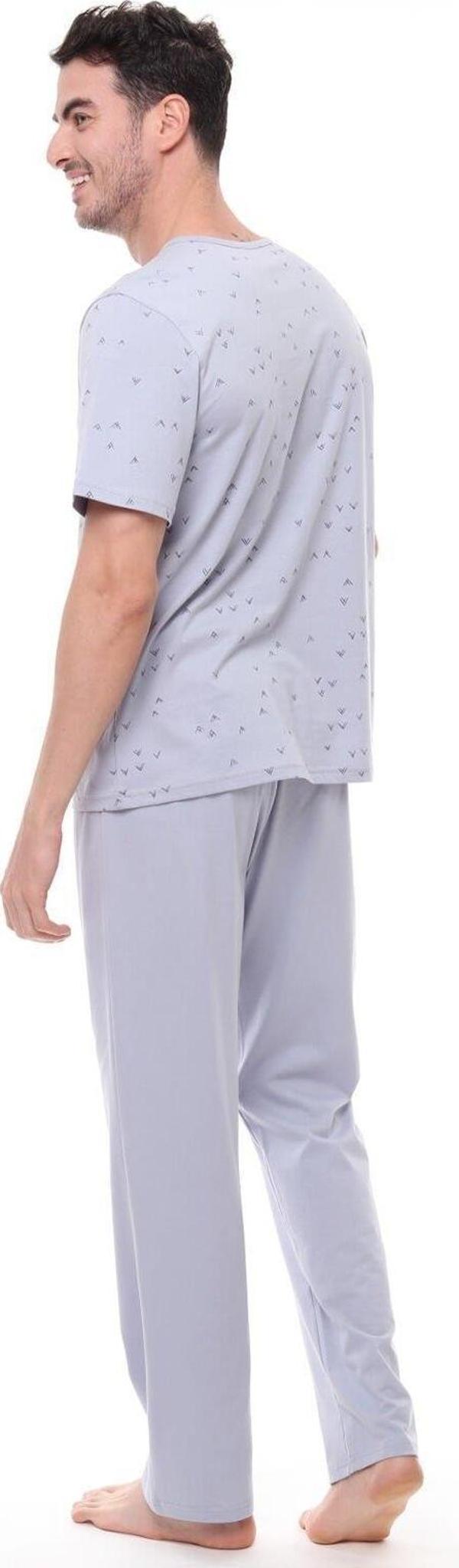 Pijadore 1411 Erkek Büyük Beden Kısa Kollu Düğmeli Pijama Takım - Image 1