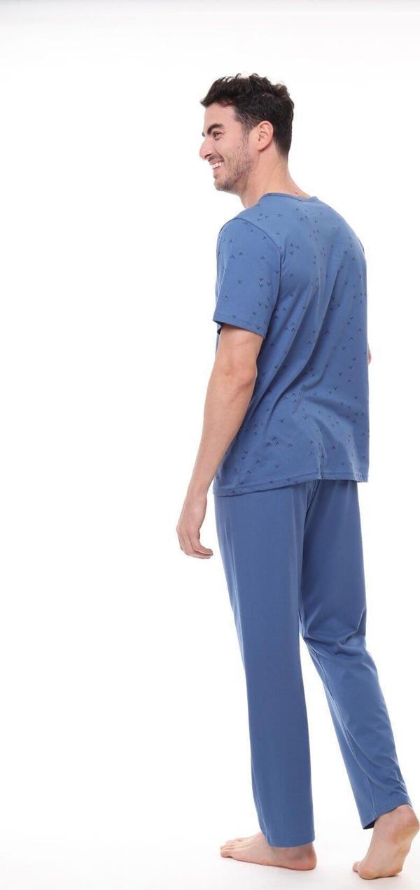 Pijadore 1411 Erkek Kısa Kollu Düğmeli Pijama Takım - Image 1