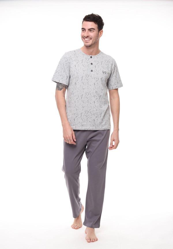 Pijadore Erkek 1403 Erkek Kısa Kollu Desenli Pijama Takım - Image 1