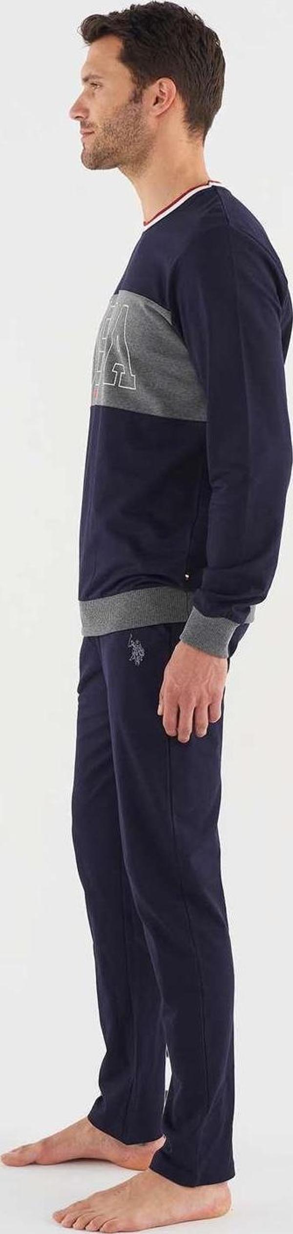 U.s Polo Assn 18616 Erkek Antrasit Melanj Pijama Takım - Image 1