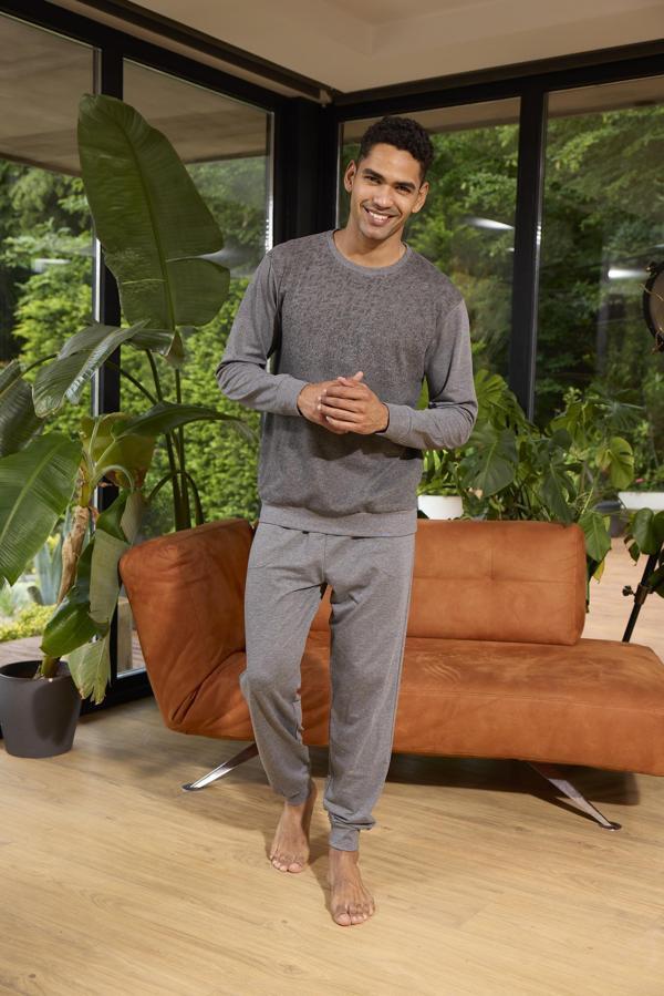 Kly 8050 Erkek Uzun Kol Midi Yaka İki İplik Pijama Takım - Image 1