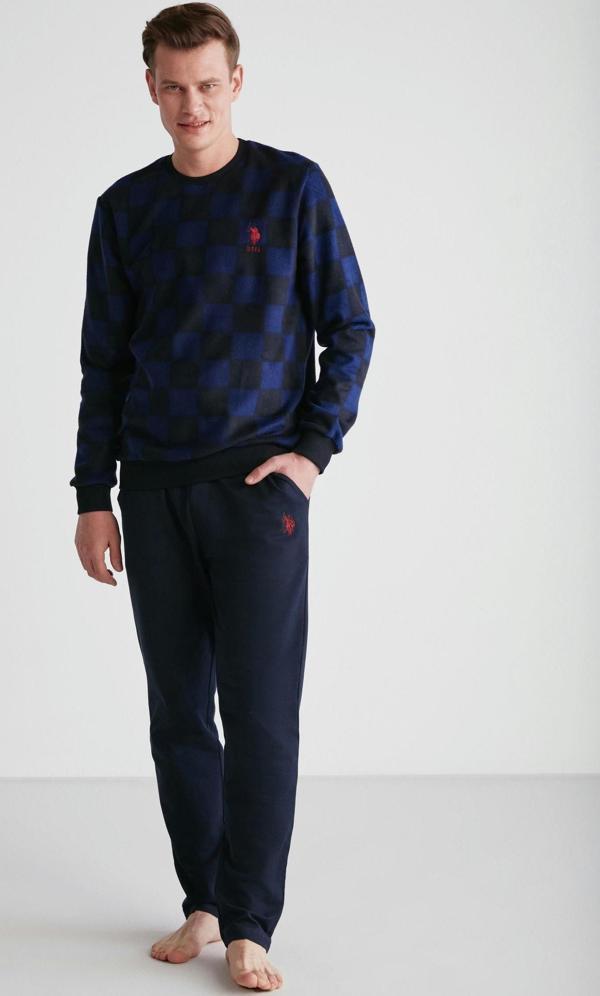 U.S Polo Assn 18713 Erkek Bordo Yuvarlak Yaka Pijama Takımı - Image 1