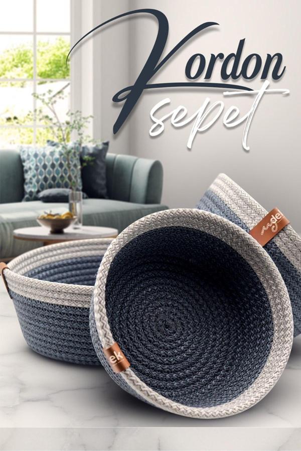 Jasper Jüt İp Oval Üçlü Hasır Özel Tasarım Çok Amaçlı Düzenleyici Sepet Organizer - Image 1
