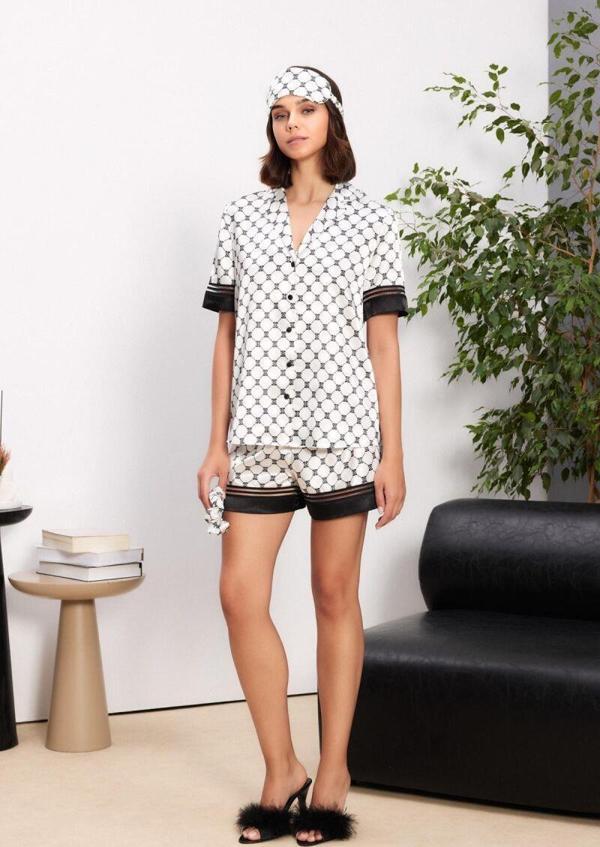 Pierre Cardin 1305 Kadın Saten Biyeli Pijama Takımı - Image 1