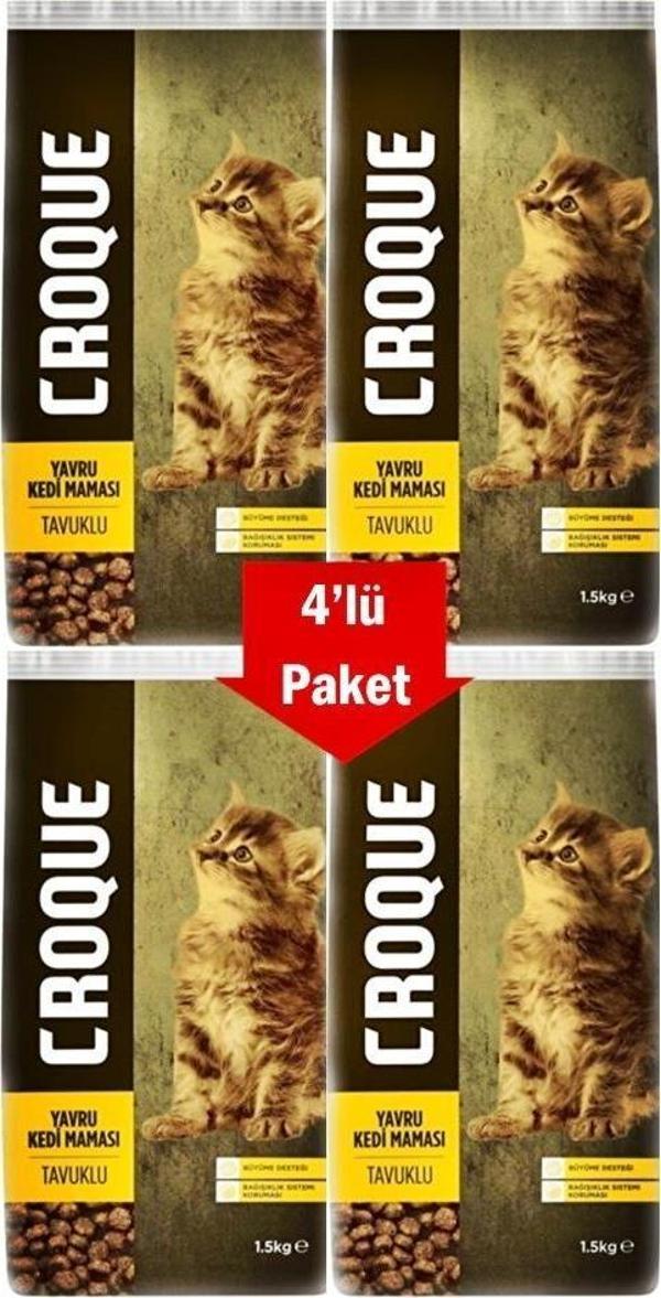 Croque Tavuklu Yavru Kedi Maması 1,5 Kg * 4Adet - Image 1