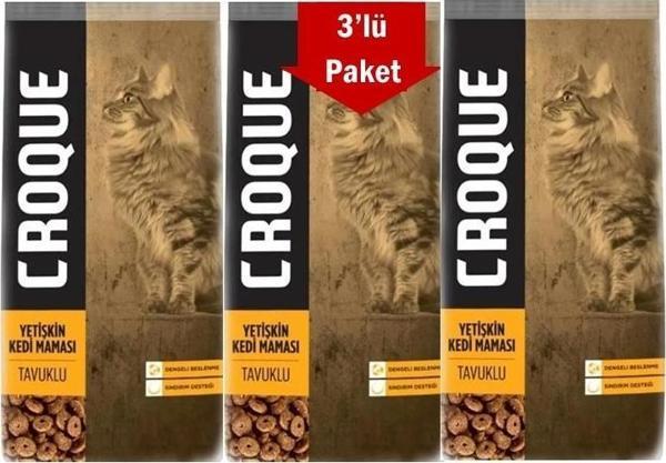 Croque Tavuklu Yetişkin Kedi Maması 1,5 Kg * 3 Adet - Image 1