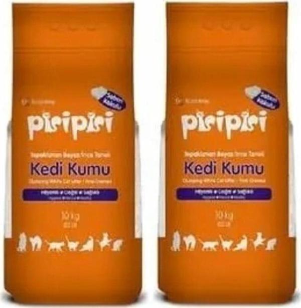 Pisi pisi Sabunlu Topaklanan Bentonit Kedi Kumu Ince 10 Kg 2 Adet - Image 1