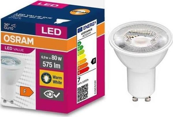 Osram Ledvalue 6,9W(80W) Par16 Led Spot Ampul Sarı 2700K - GU10 Duy - Image 1