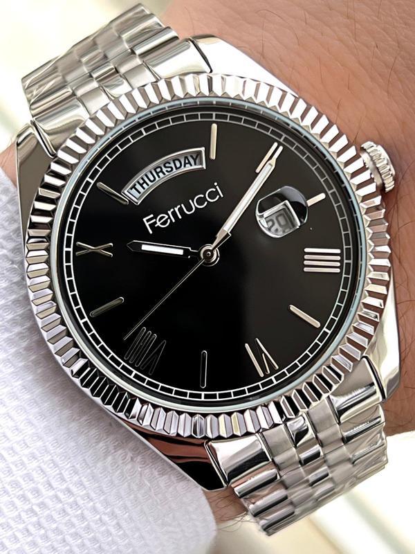 Ferrucci Rolex Model Çelik Kordon Takvimli Kadran 30 Mt Suya Dayanıklı Erkek Kol Saati FEC.13029M01 - Image 1