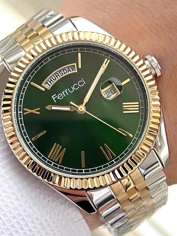 Ferrucci Rolex Model Çelik Kordon Takvimli Kadran 30 Mt Suya Dayanıklı Erkek Kol Saati FEC.13029M04 - Image 1