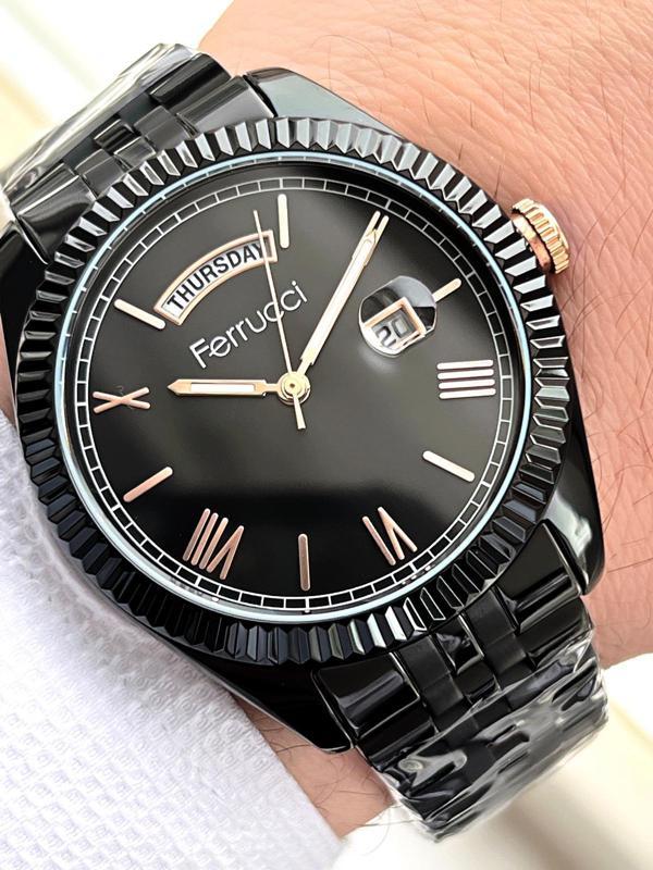 Ferrucci Rolex Model Çelik Kordon Takvimli Kadran 30 Mt Suya Dayanıklı Erkek Kol Saati FEC.13029M05 - Image 1