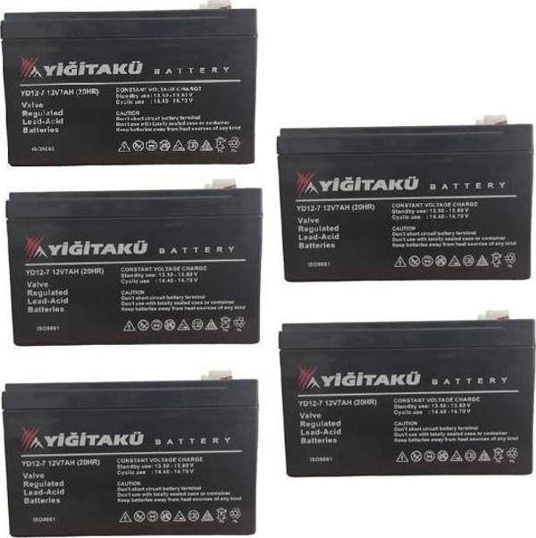 YİĞİT AKÜ 12V 7Ah AGM AKÜ 5'Lİ SET (ADET EBATI:15x9x6,2mm) - Image 1